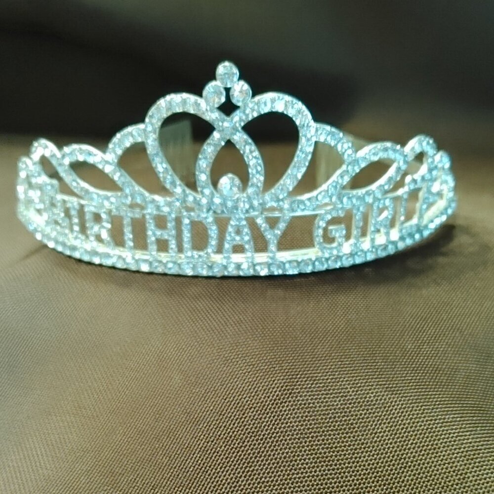 Silver Birthday Girl Tiara Crown Women